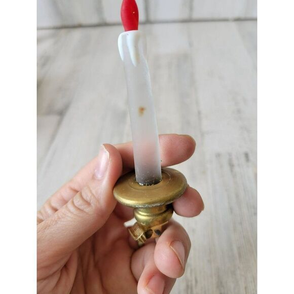 Glass candle vintage clip ornament Xmas tree clear - Picture 3 of 7